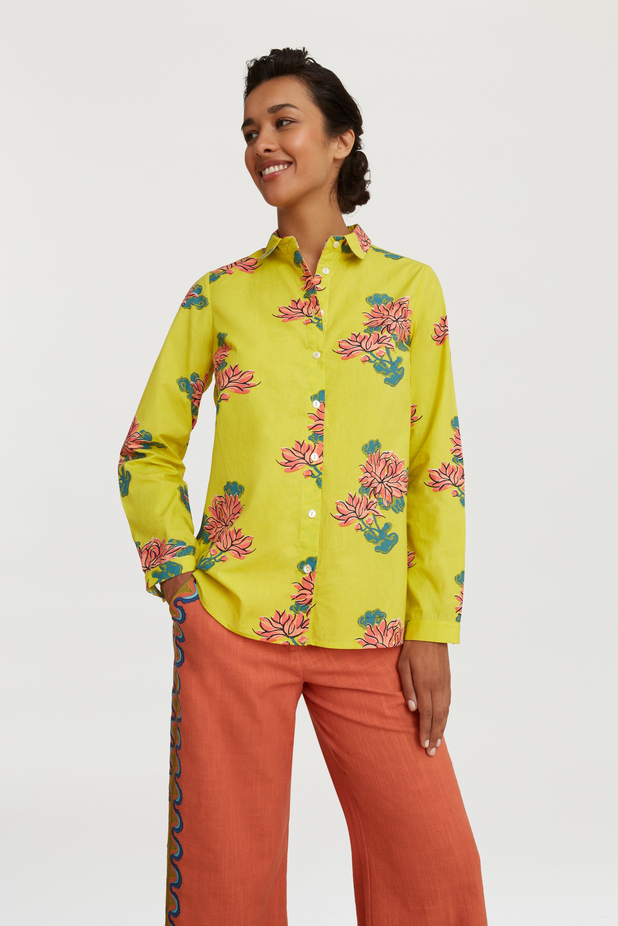 RECO PRIX : 115 // Accra Shirt Kimono Crisantemo Lemon