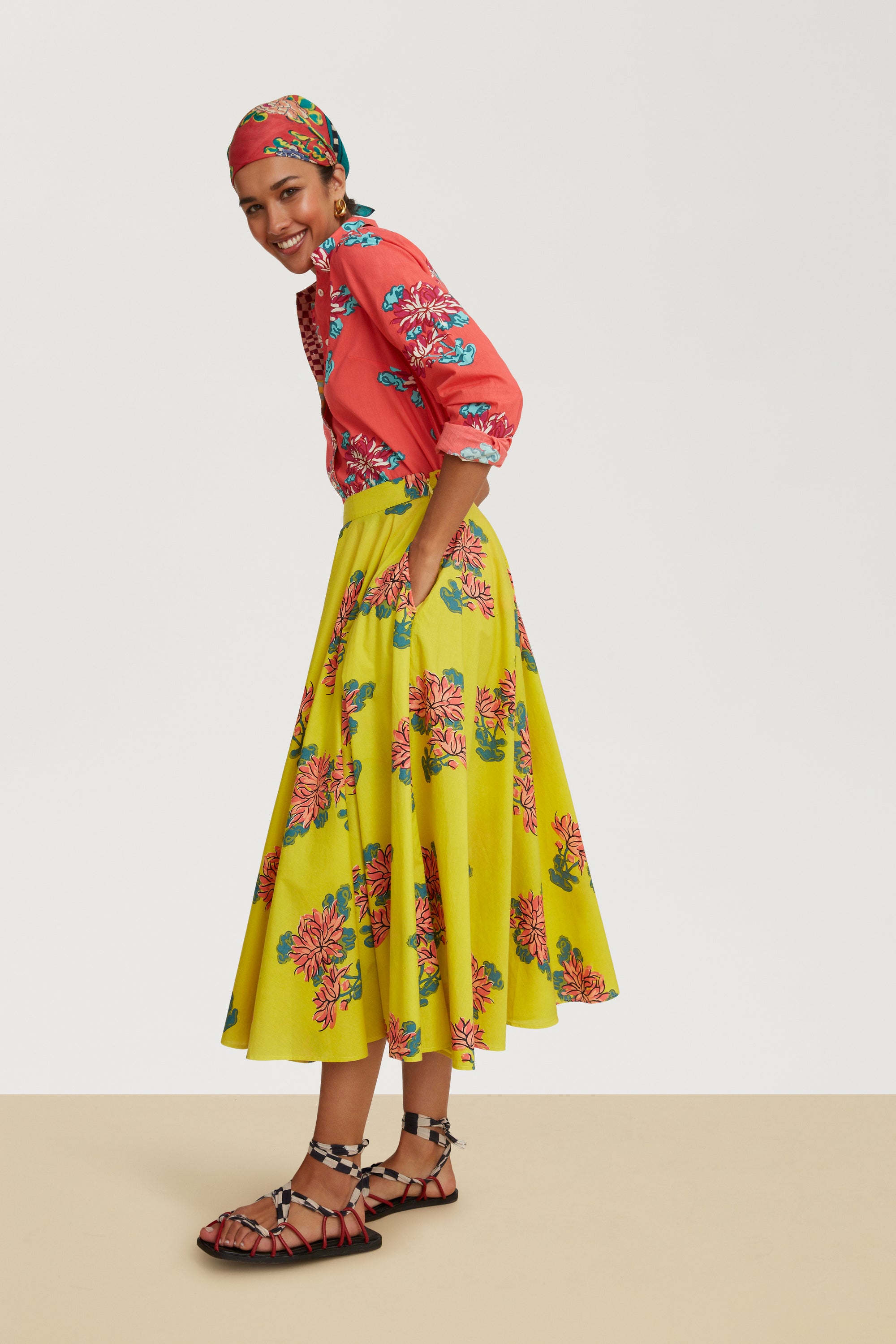 RECO PRIX : 115 // Accra Shirt Kimono Crisantemo Geranium