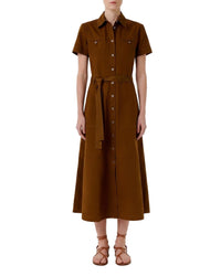 Robe midi Giselle - Tobacco
