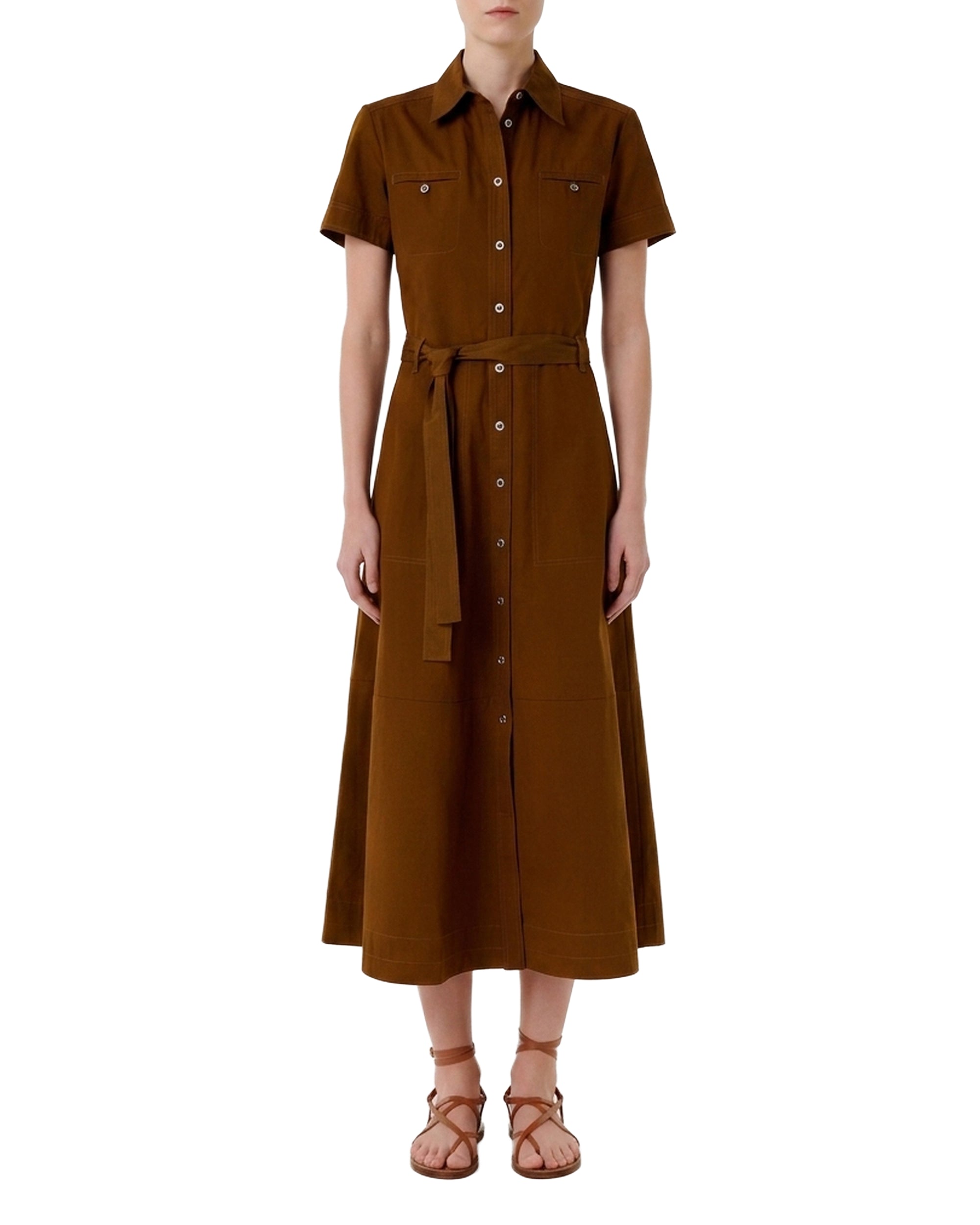 Robe midi Giselle - Tobacco