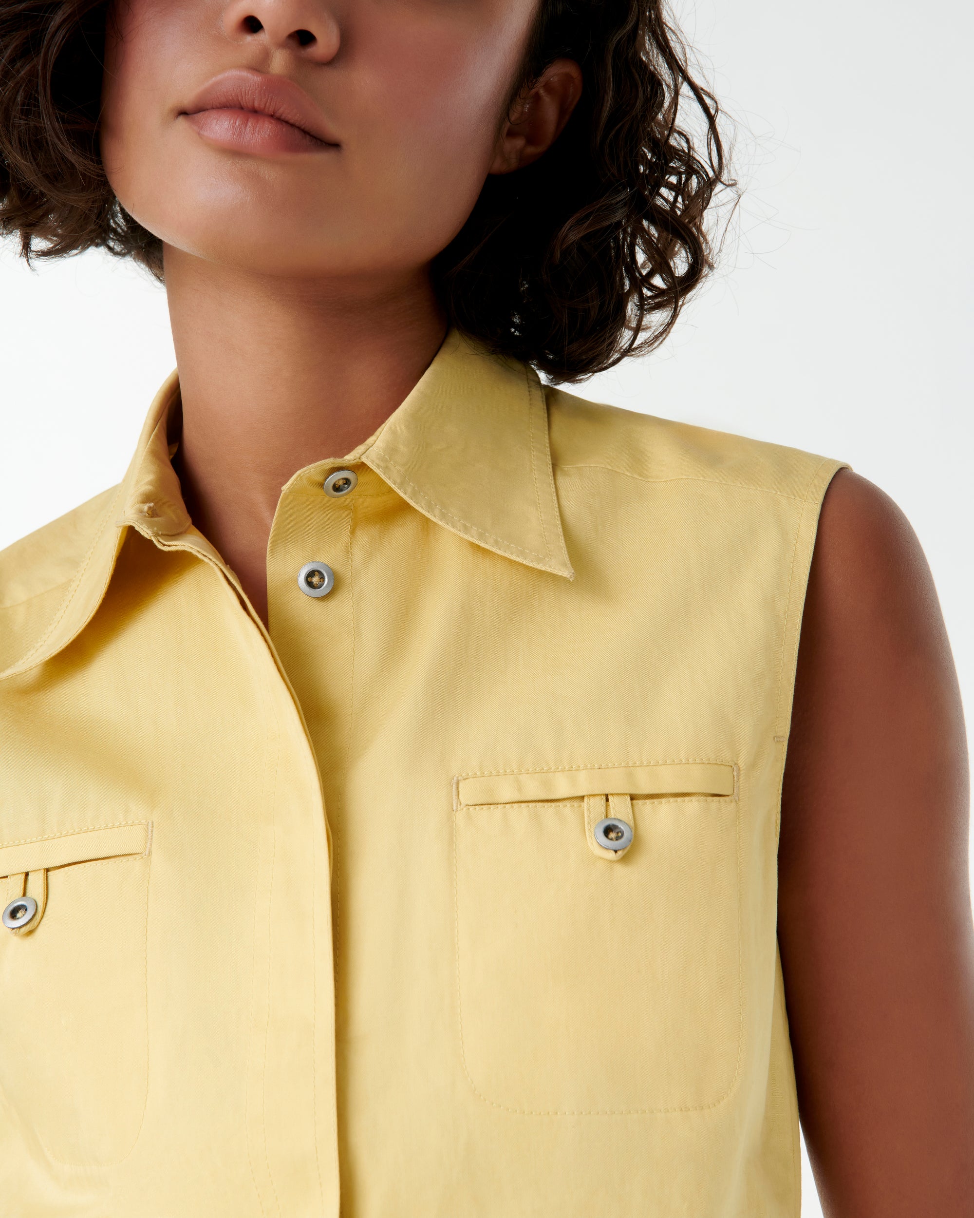 Caterina sleeveless crop top - Custard