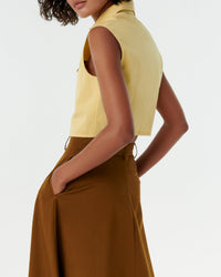 Caterina sleeveless crop top - Custard