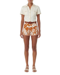 Linen shorts - Brown
