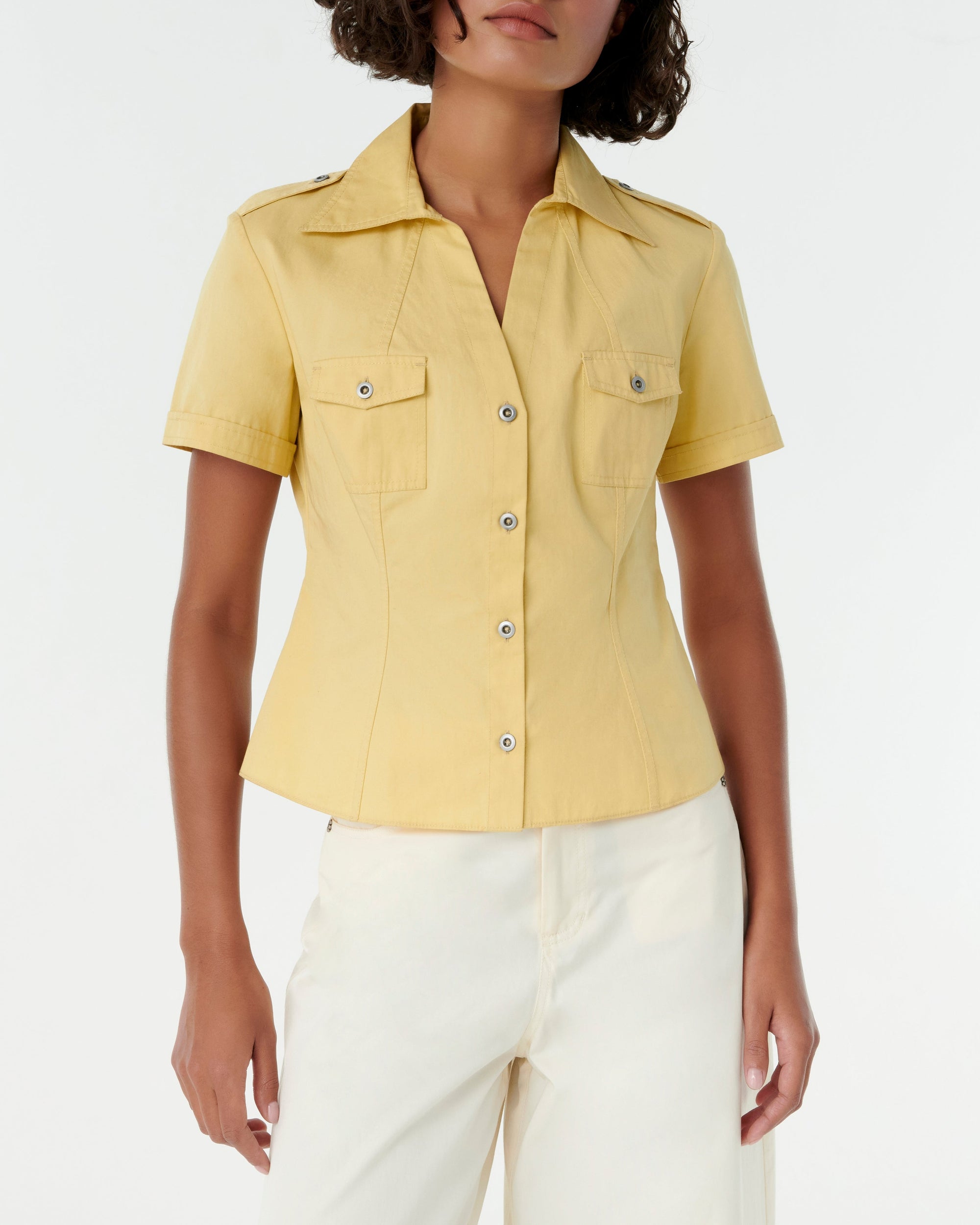 Selena short-sleeved shirt - Custard