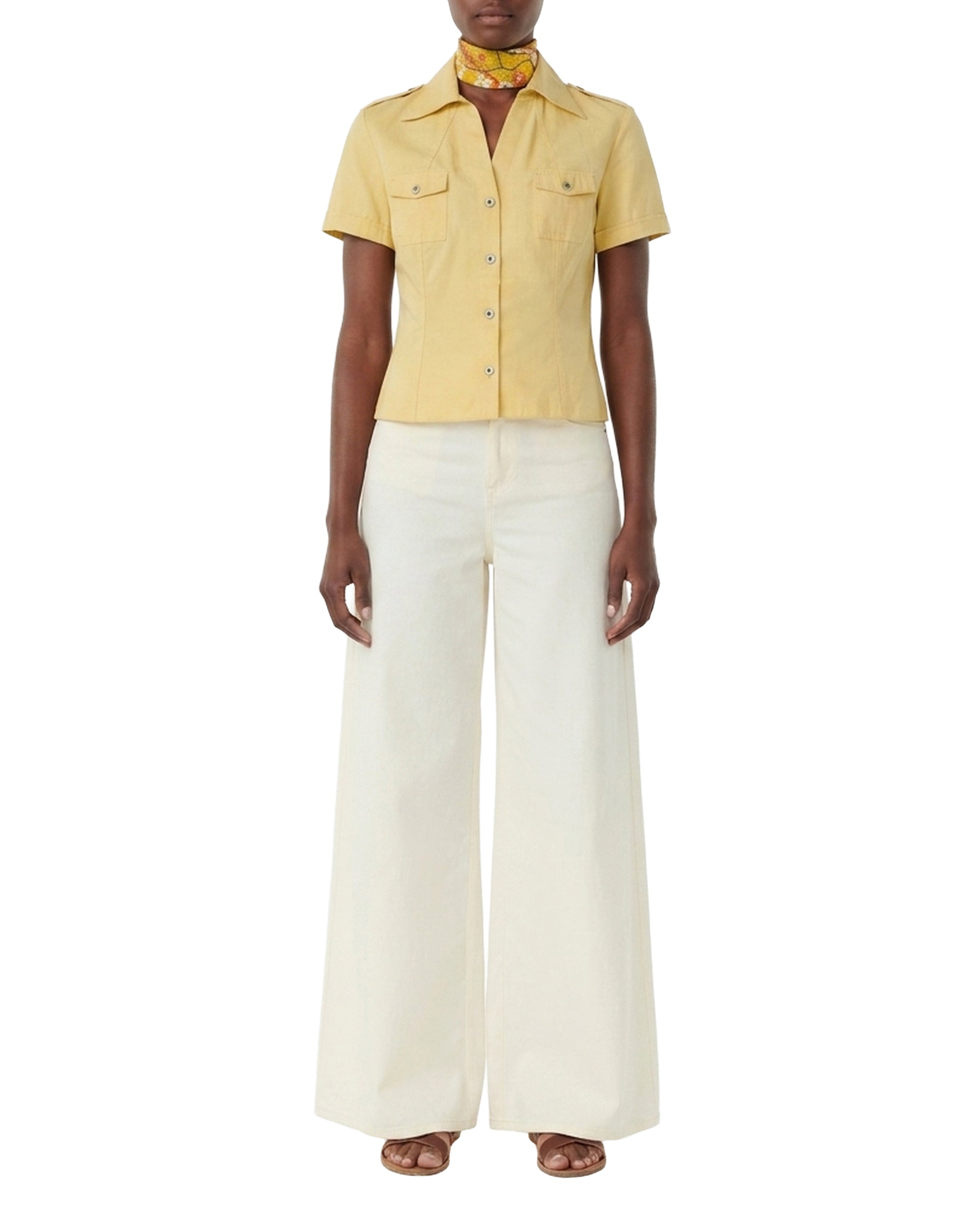 Selena short-sleeved shirt - Custard