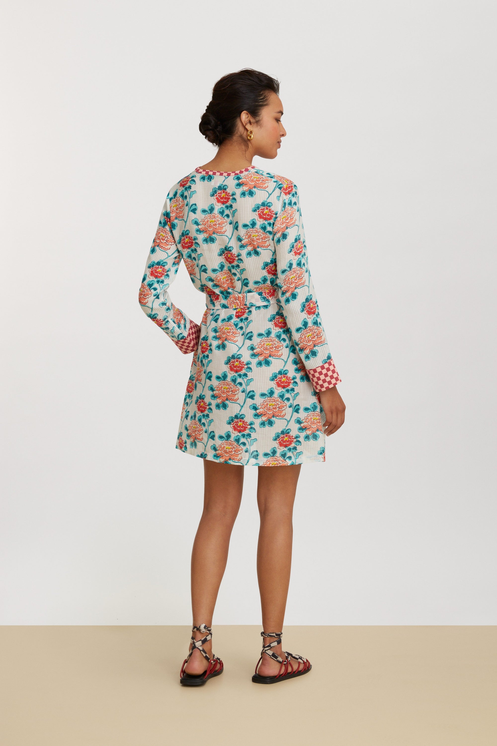 RECO PRIX : 145 // Alise Mini Dress Missing Check Humayums Flower White