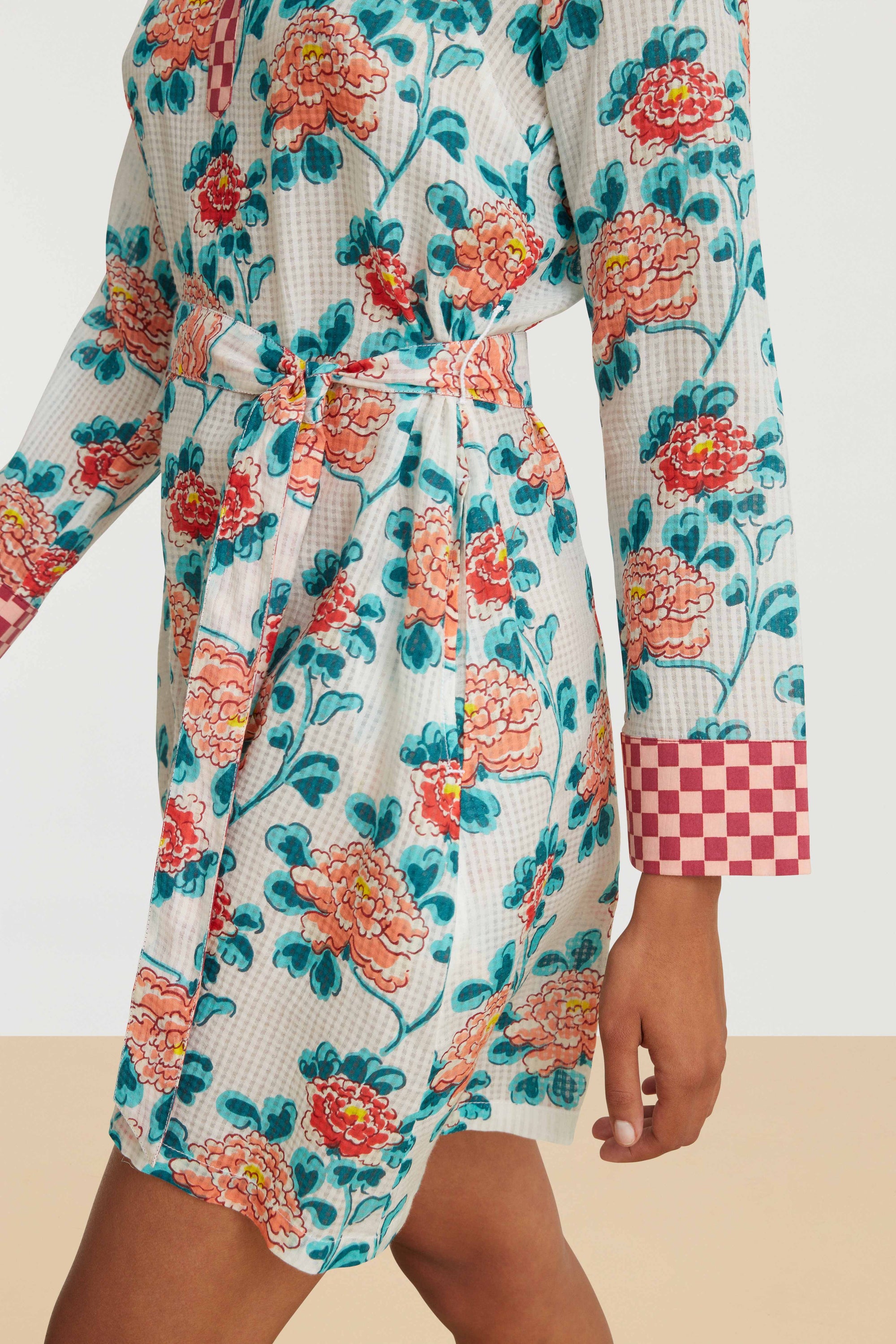 RECO PRIX : 145 // Alise Mini Dress Missing Check Humayums Flower White
