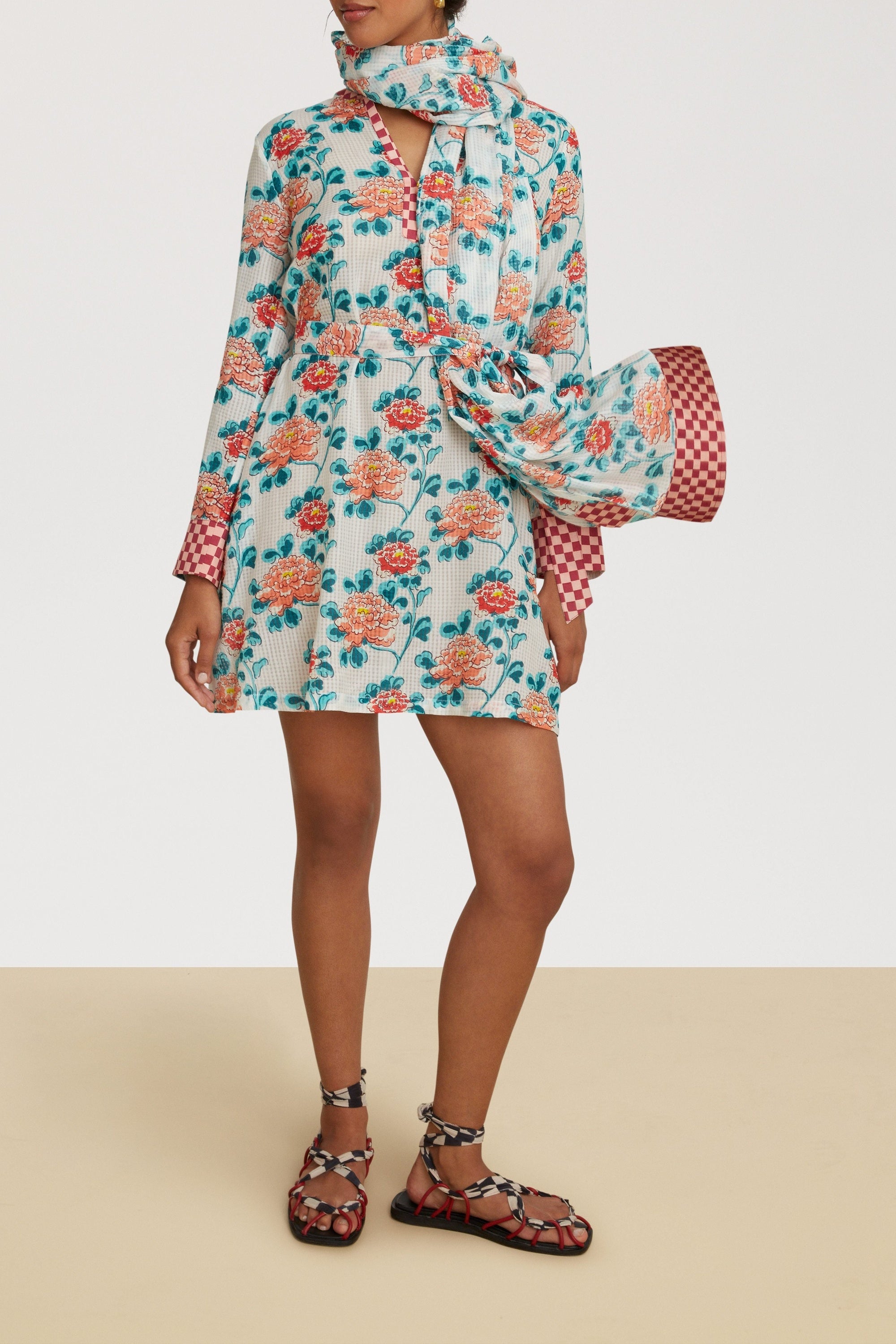 Alise short cotton dress - Neutral