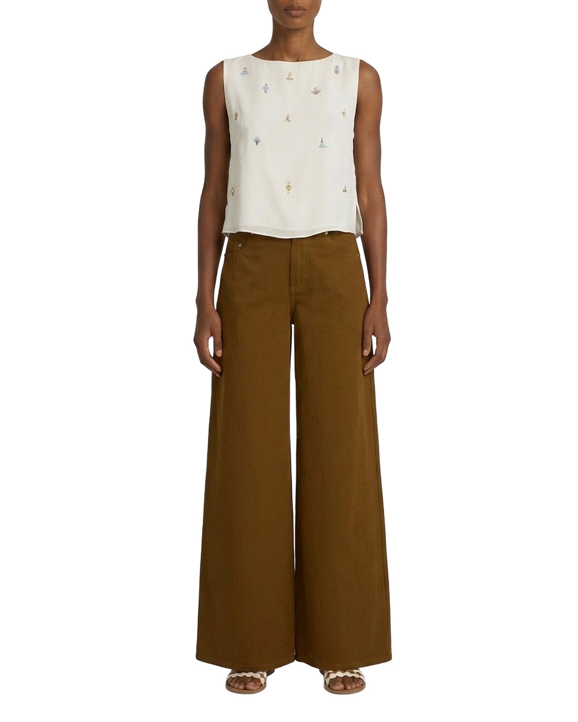 Tische silk top - Ivory