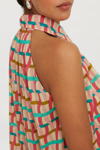 Button-up cotton Ava top - Pink