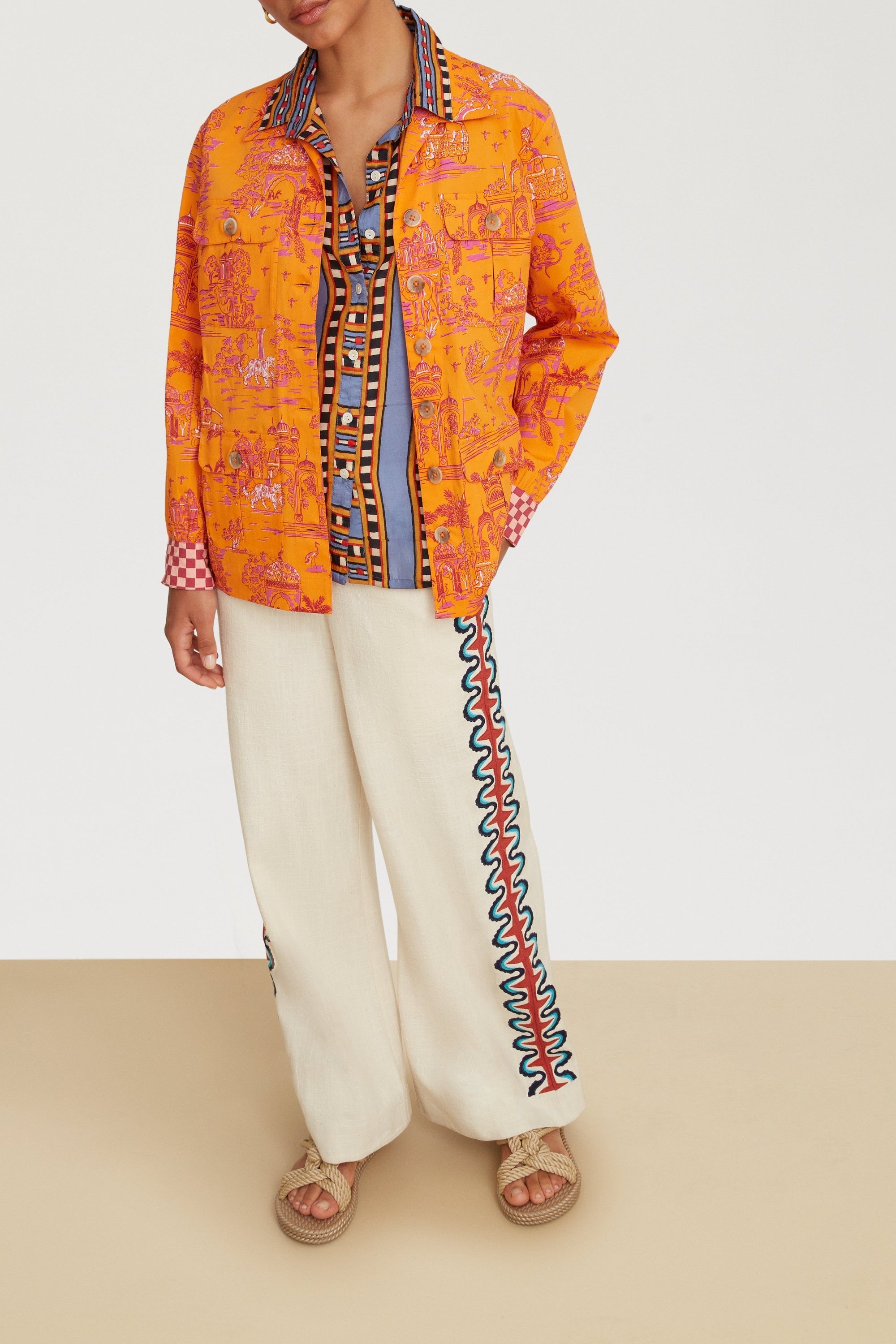 Bella long-sleeved silk shirt - Neutral