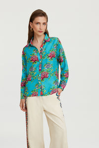 RECO PRIX : 190 // Bella Shirt Humayums Flower Turquoise