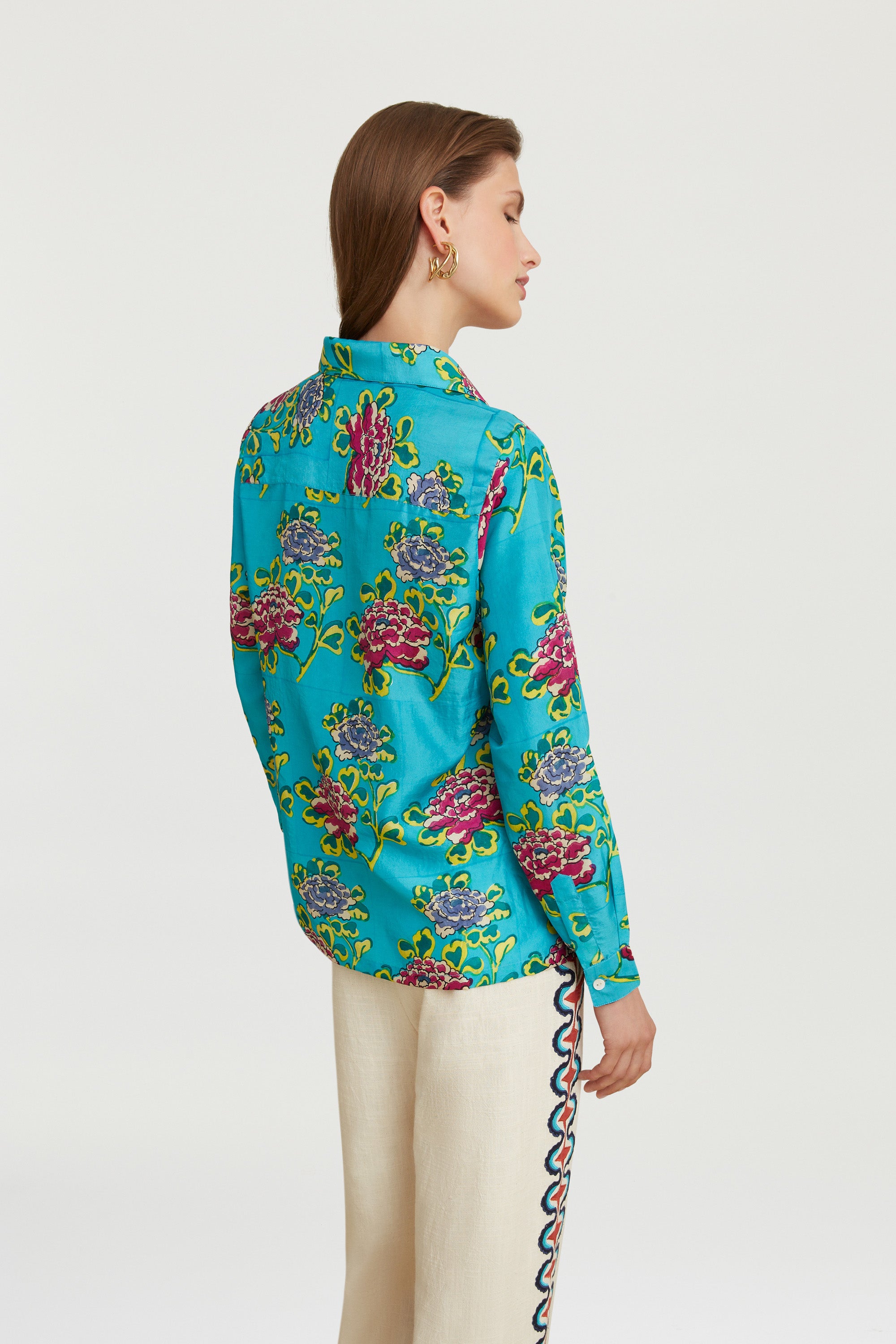 RECO PRIX : 190 // Bella Shirt Humayums Flower Turquoise