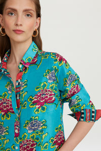 RECO PRIX : 190 // Bella Shirt Humayums Flower Turquoise