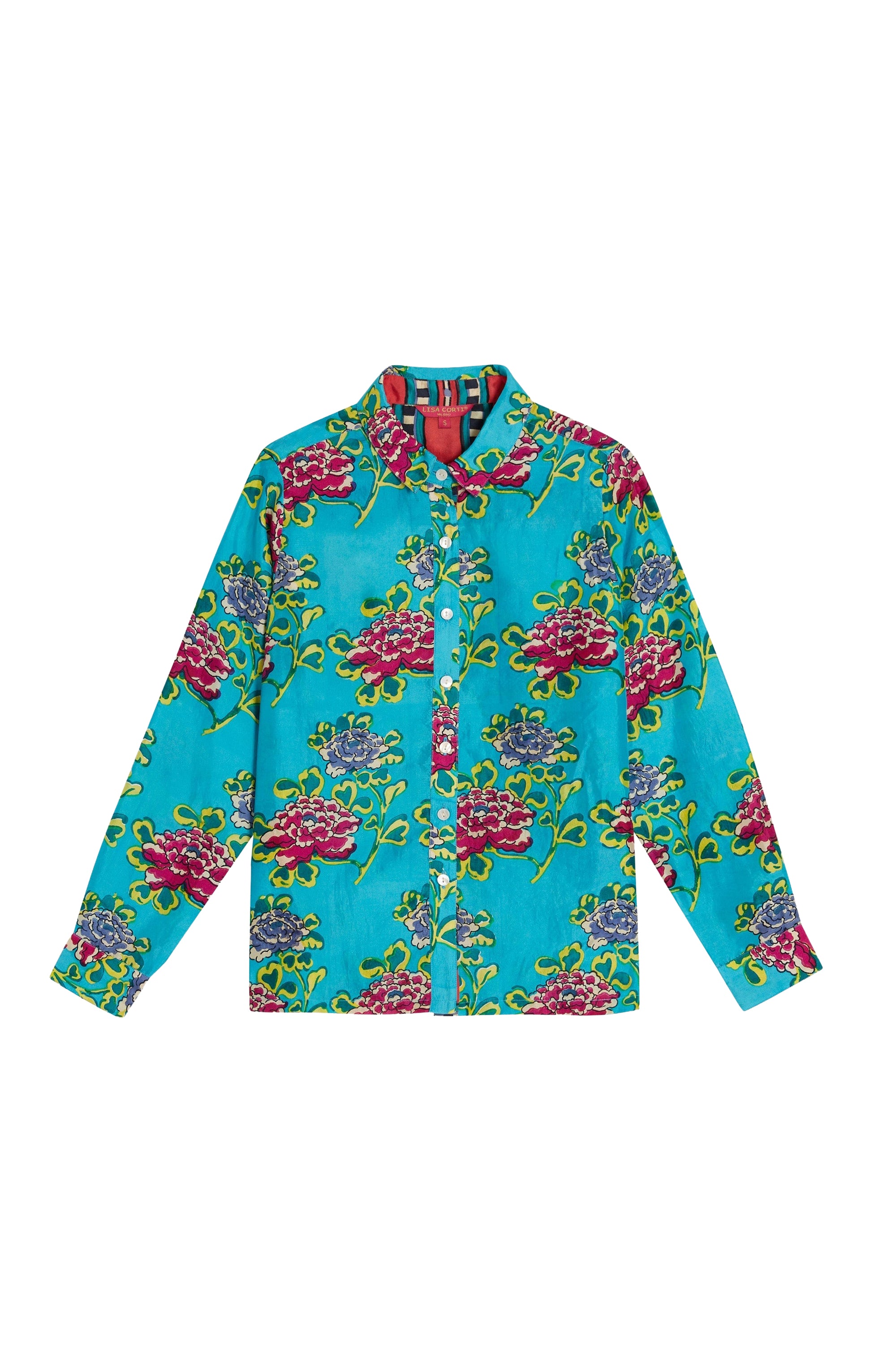Bella long-sleeved silk shirt - Blue