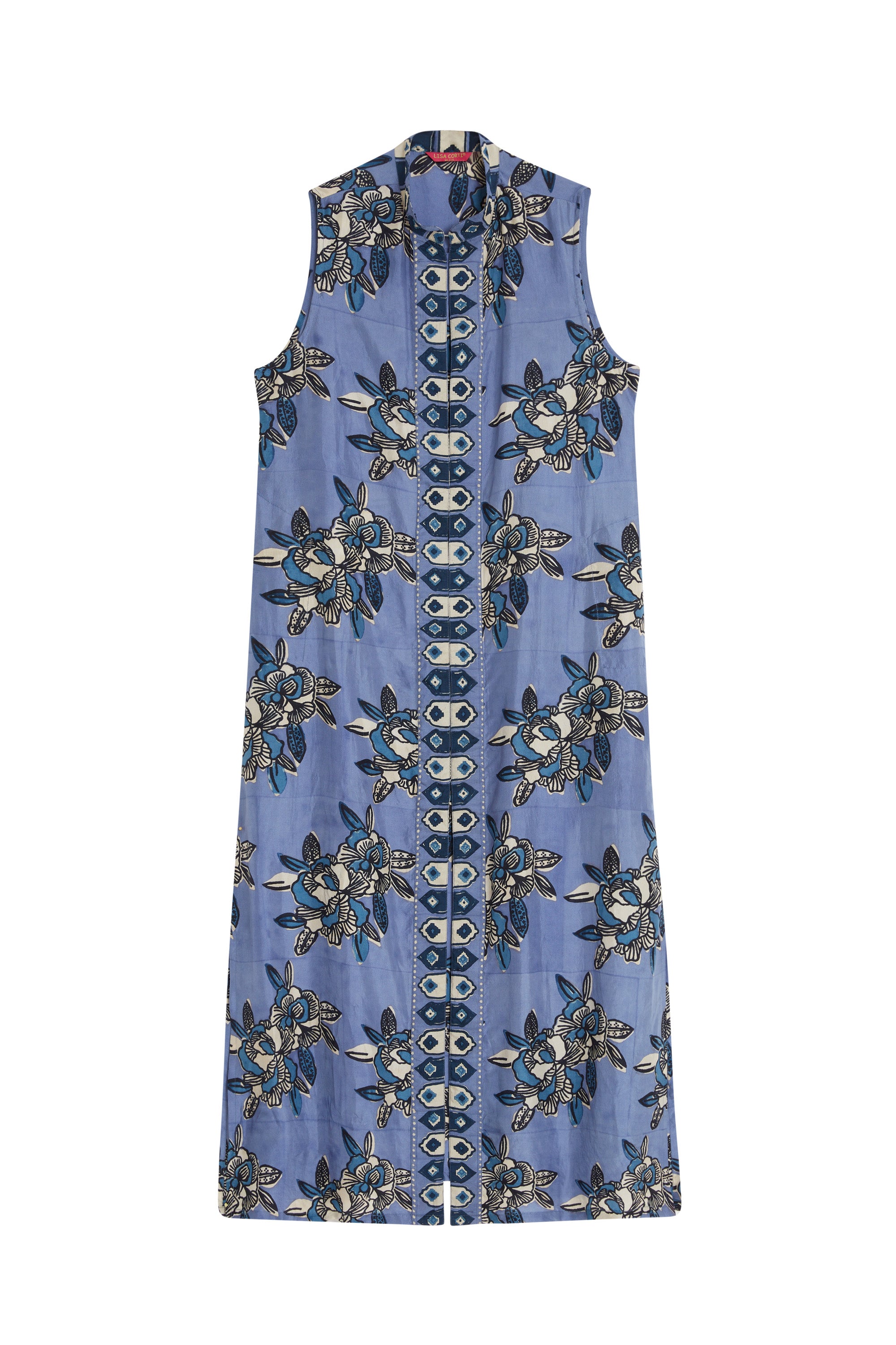 RECO PRIX : 232,5 // Benares Long Gilet Indigo Blues Plumbago