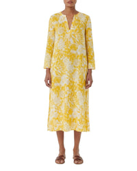 Long printed caftan - Yellow