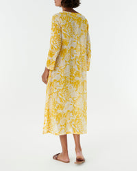 Long printed caftan - Yellow