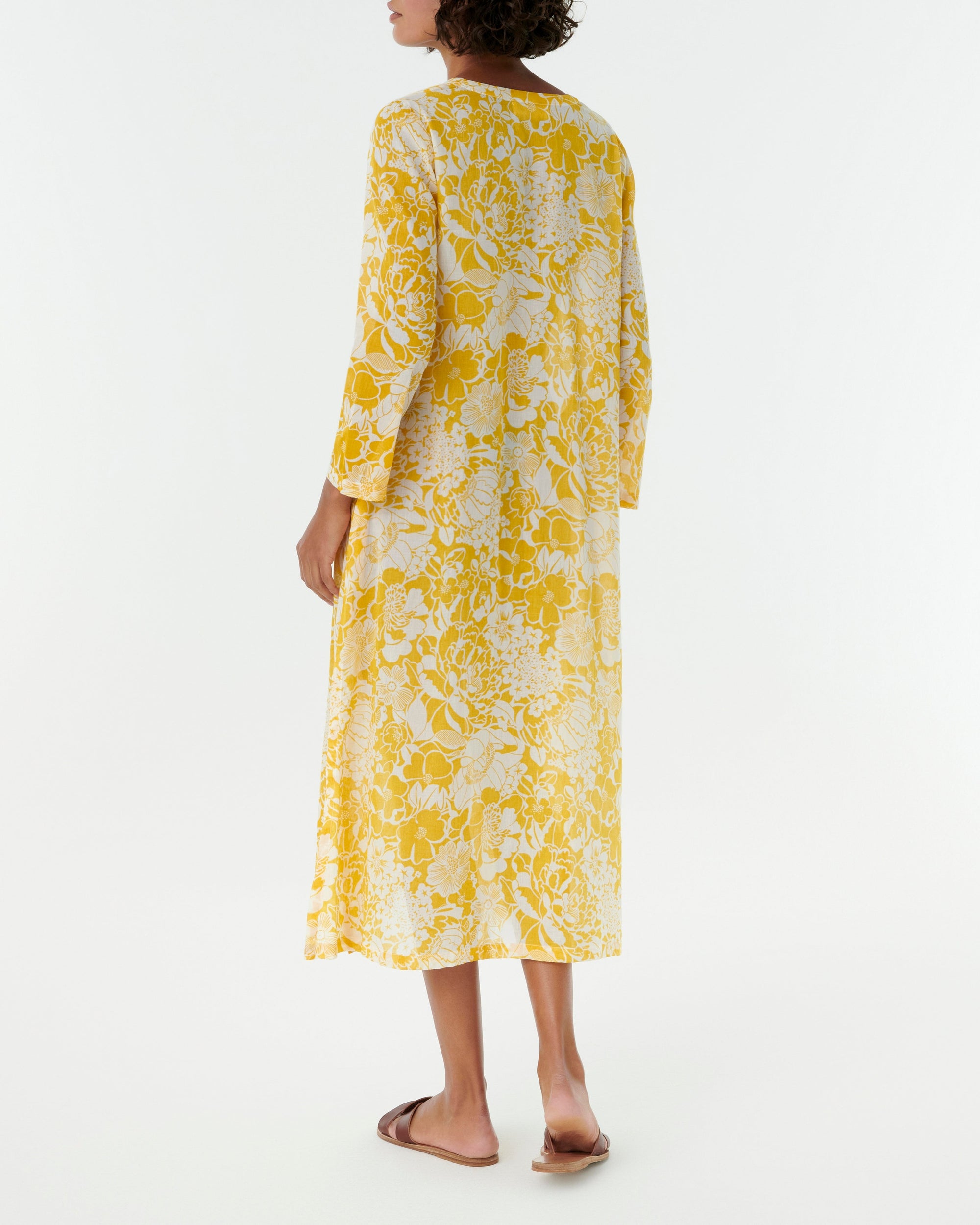 Long printed caftan - Yellow