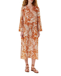 Caftan long à imprimé - Brown