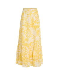 Long skirt in linen - Yellow