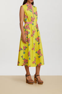 Blumen long cotton dress - Neutral