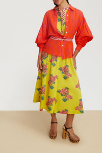 Blumen long cotton dress - Neutral