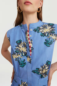 Blumen long cotton dress - Neutral