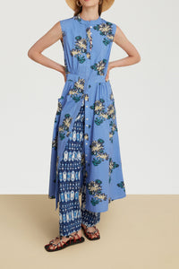 Blumen long cotton dress - Neutral