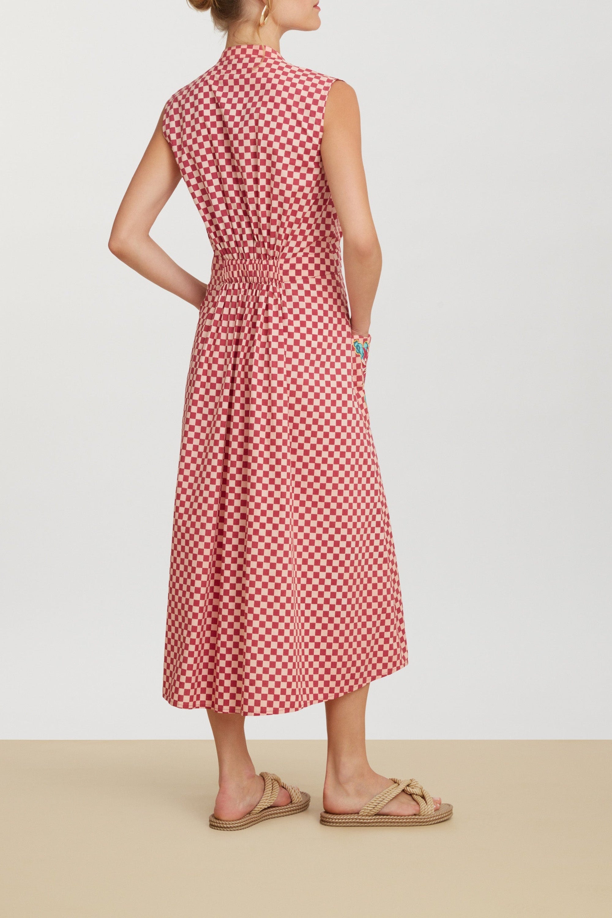 Blumen long cotton dress - Neutral
