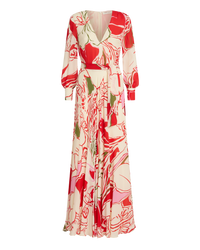 Robe longue Citra en soie - Red