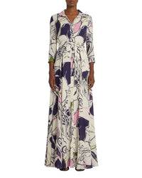 Robe longue Ida en soie - Blue