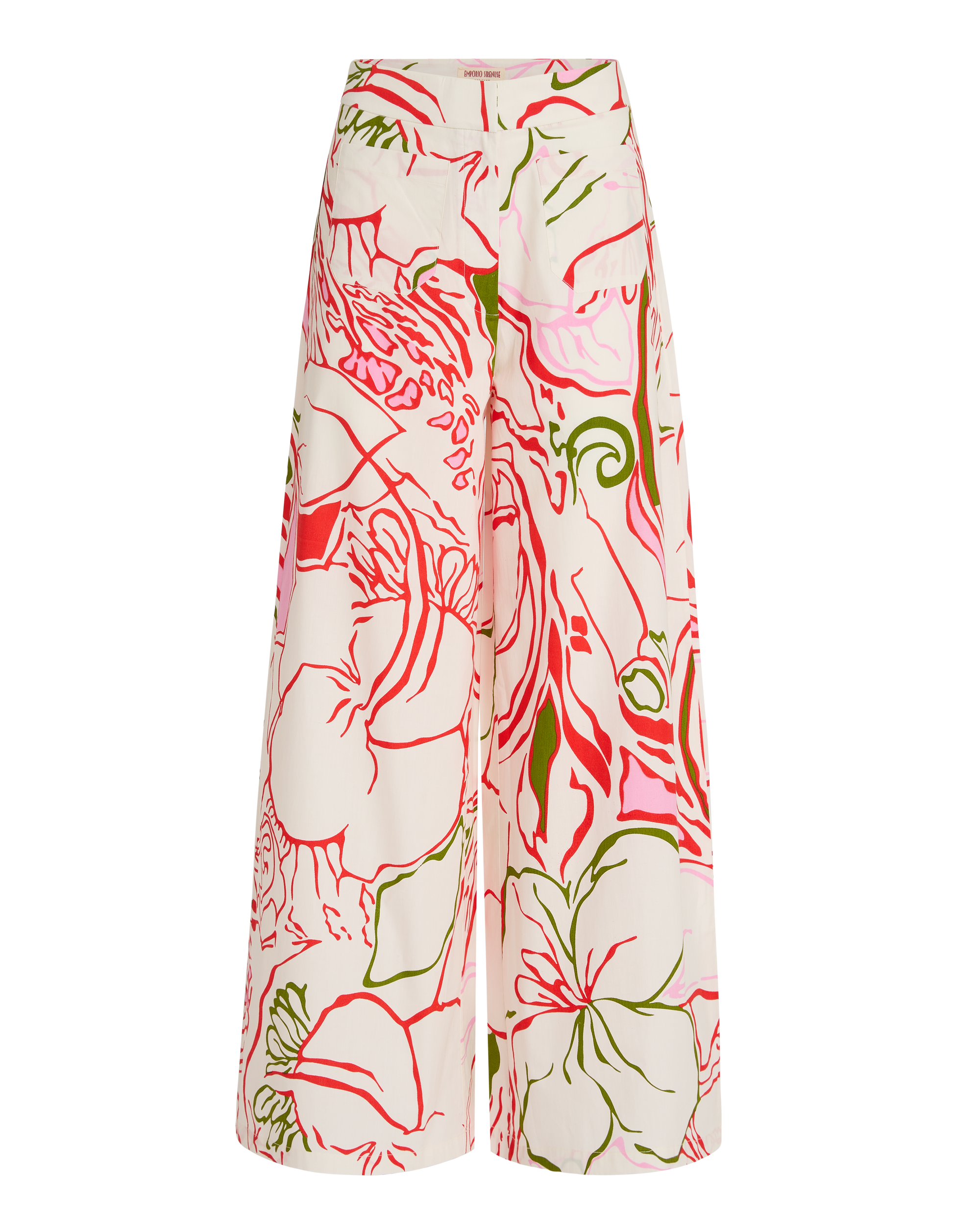 Adele wide-leg print trousers - Red