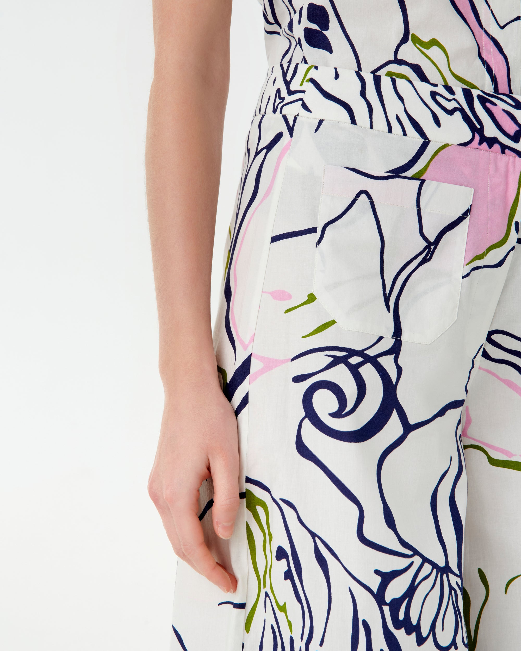 Adele wide-leg print trousers - Blue
