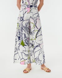 Adele wide-leg print trousers - Blue