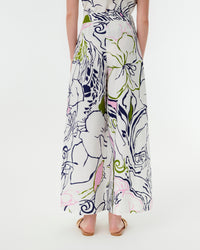 Adele wide-leg print trousers - Blue