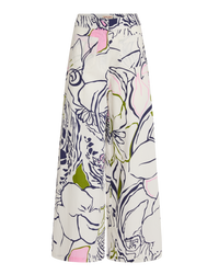 Adele wide-leg print trousers - Blue
