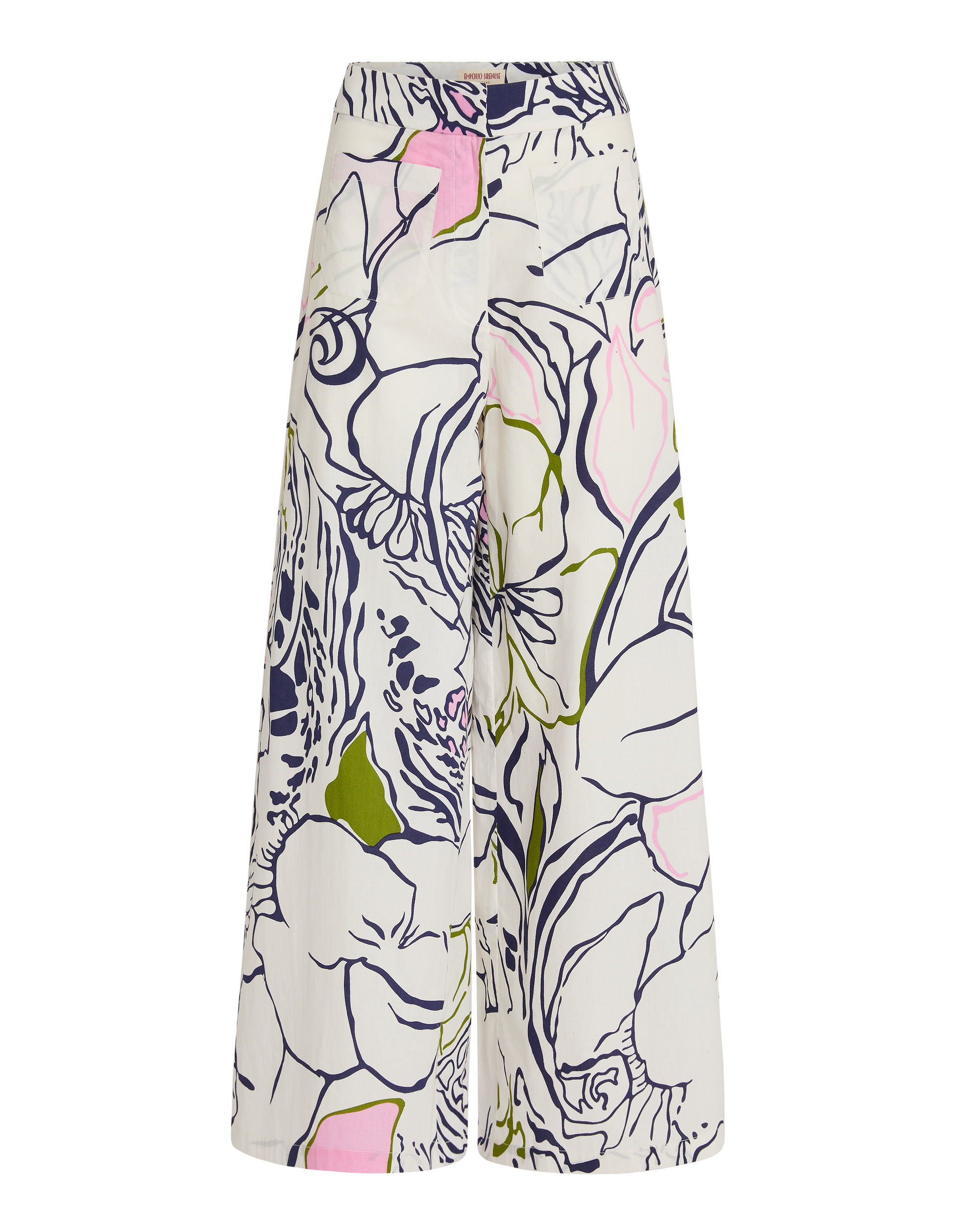 Adele wide-leg print trousers - Blue