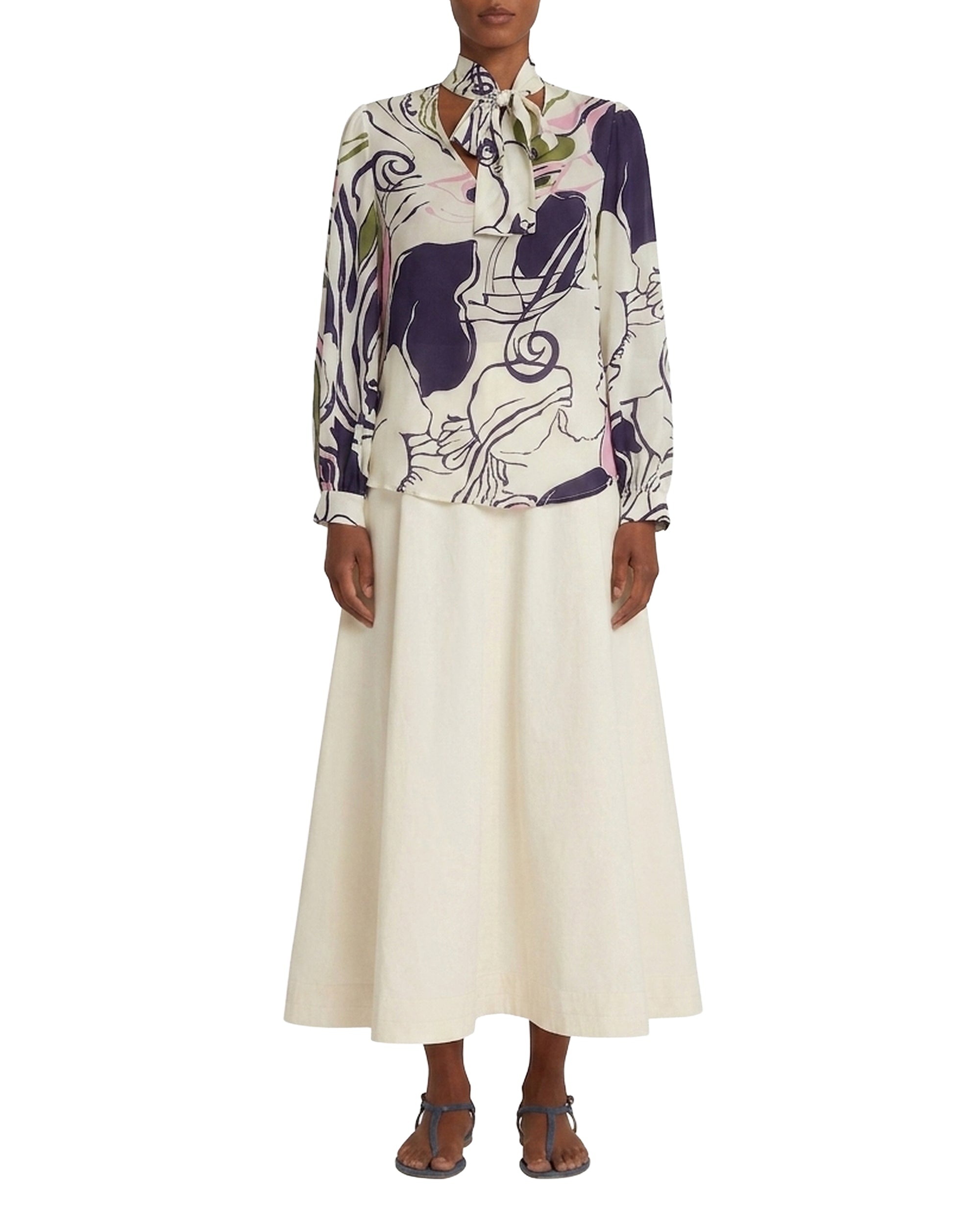 Blouse Aurel en soie - Blue