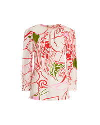 Kate blouse with tunisian collar - Red