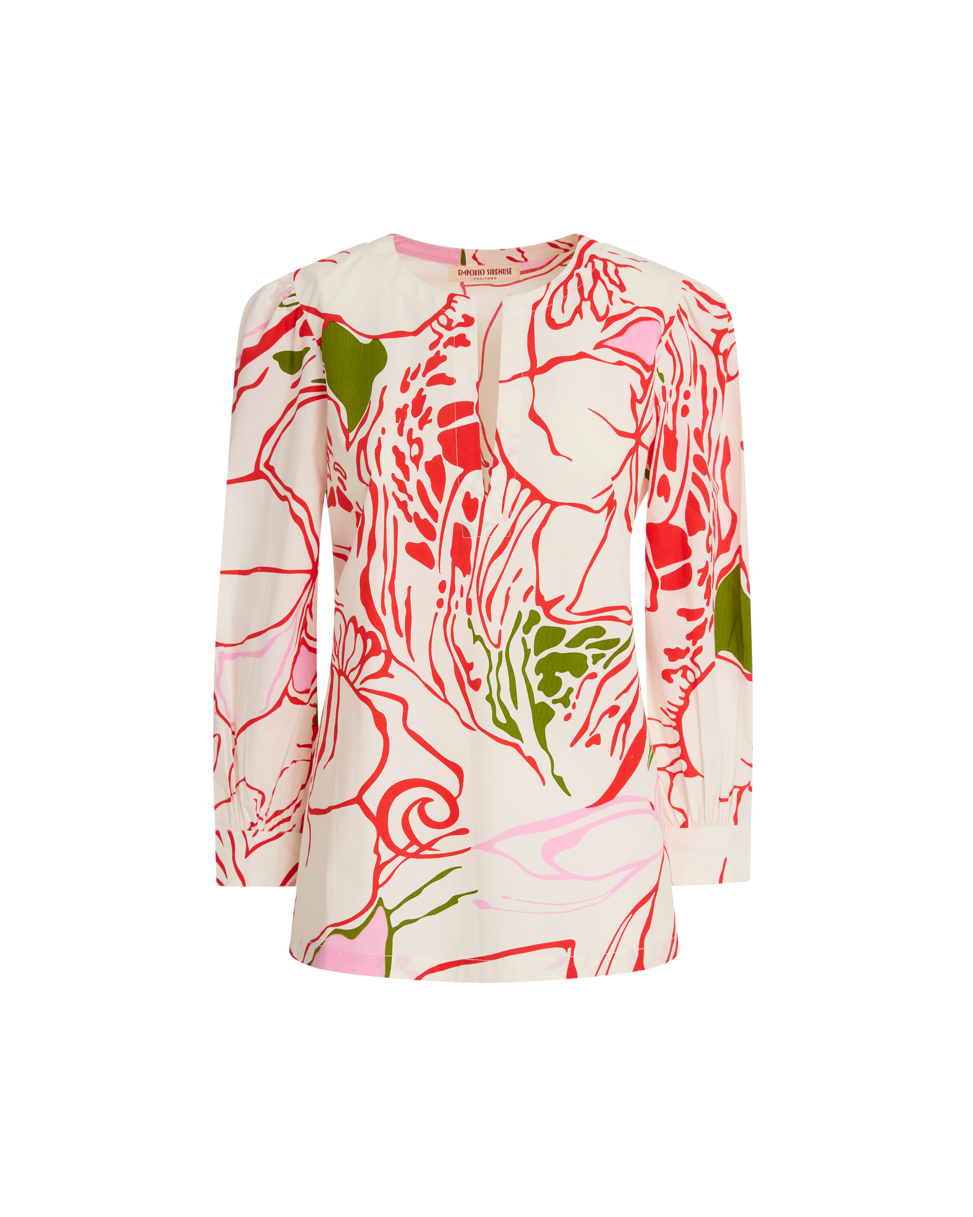 Kate blouse with tunisian collar - Red