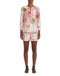 Kate blouse with tunisian collar - Red