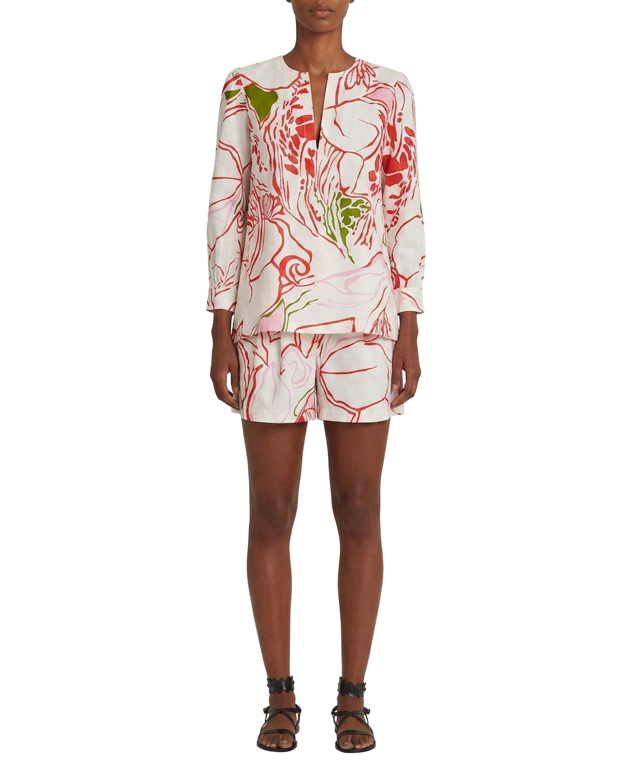 Kate blouse with tunisian collar - Red