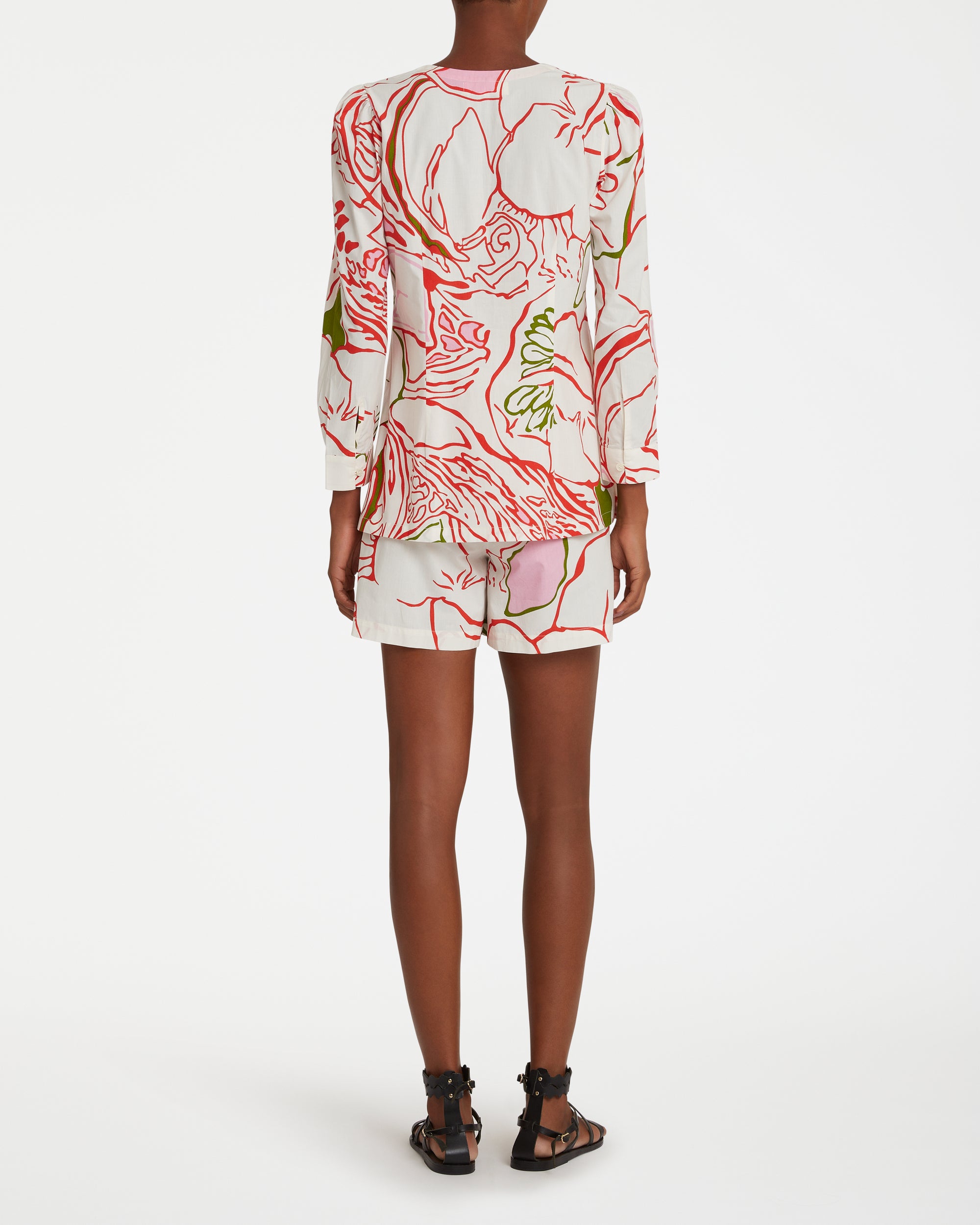 Kate blouse with tunisian collar - Red