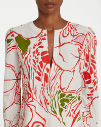 Kate blouse with tunisian collar - Red
