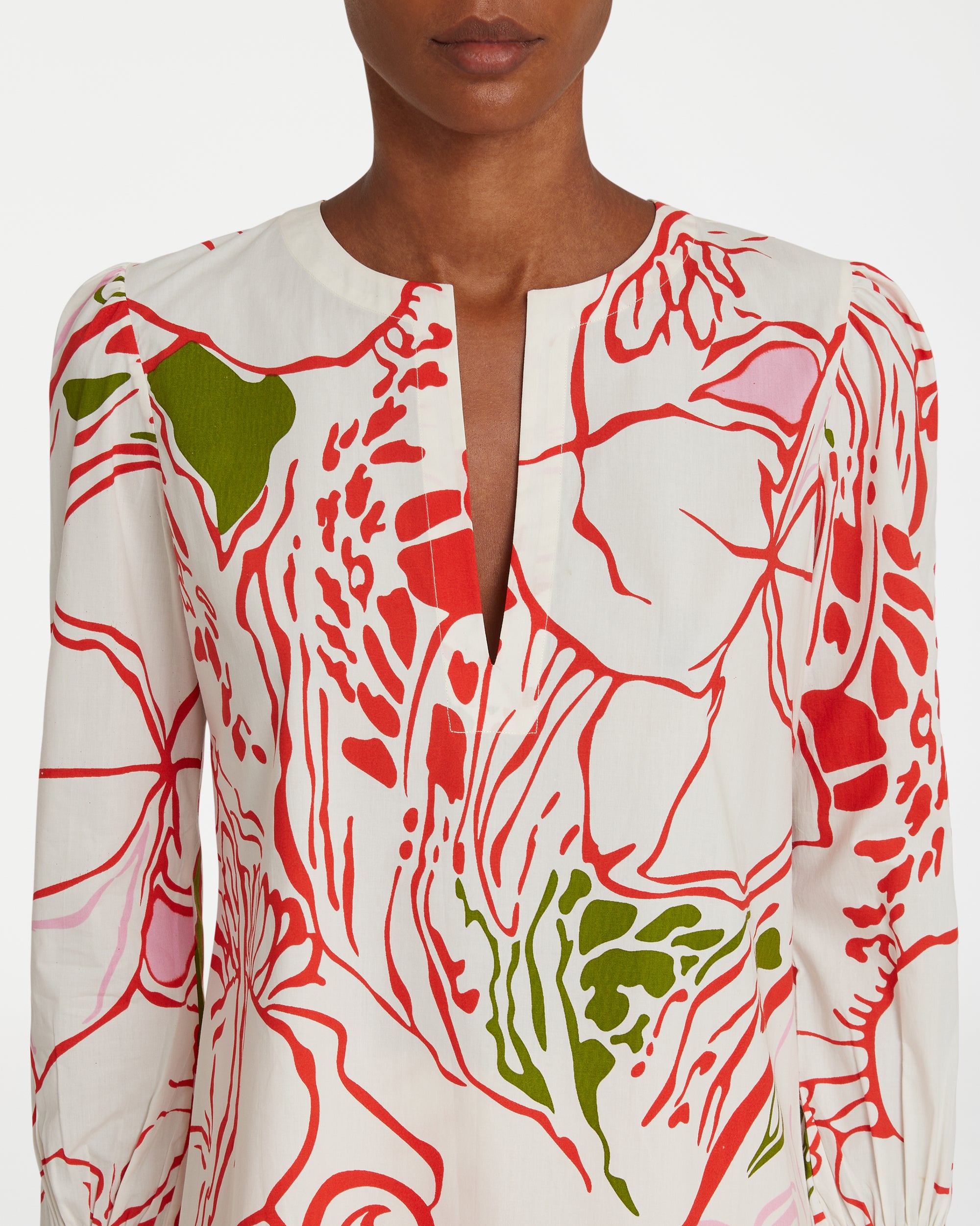 Kate blouse with tunisian collar - Red