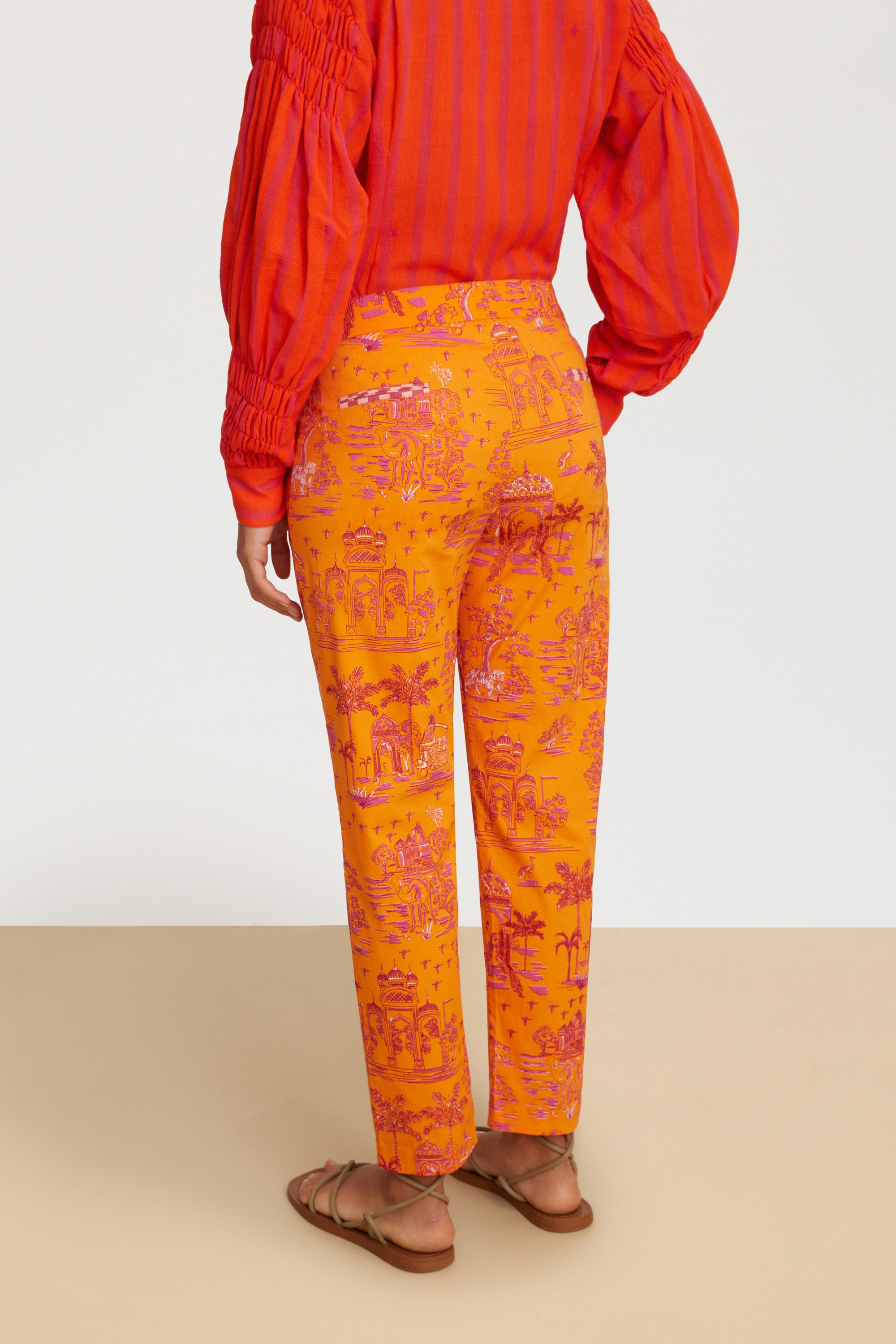 RECO PRIX : 155 // Capri Pant Toile De Jouy Orange