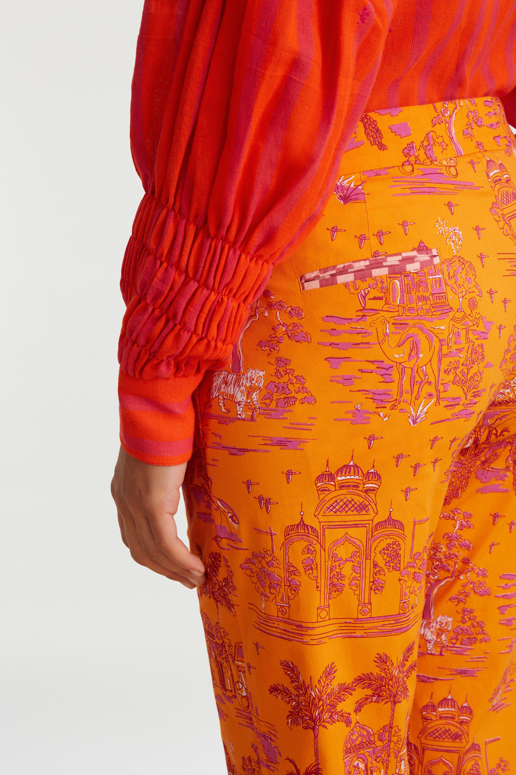 RECO PRIX : 155 // Capri Pant Toile De Jouy Orange