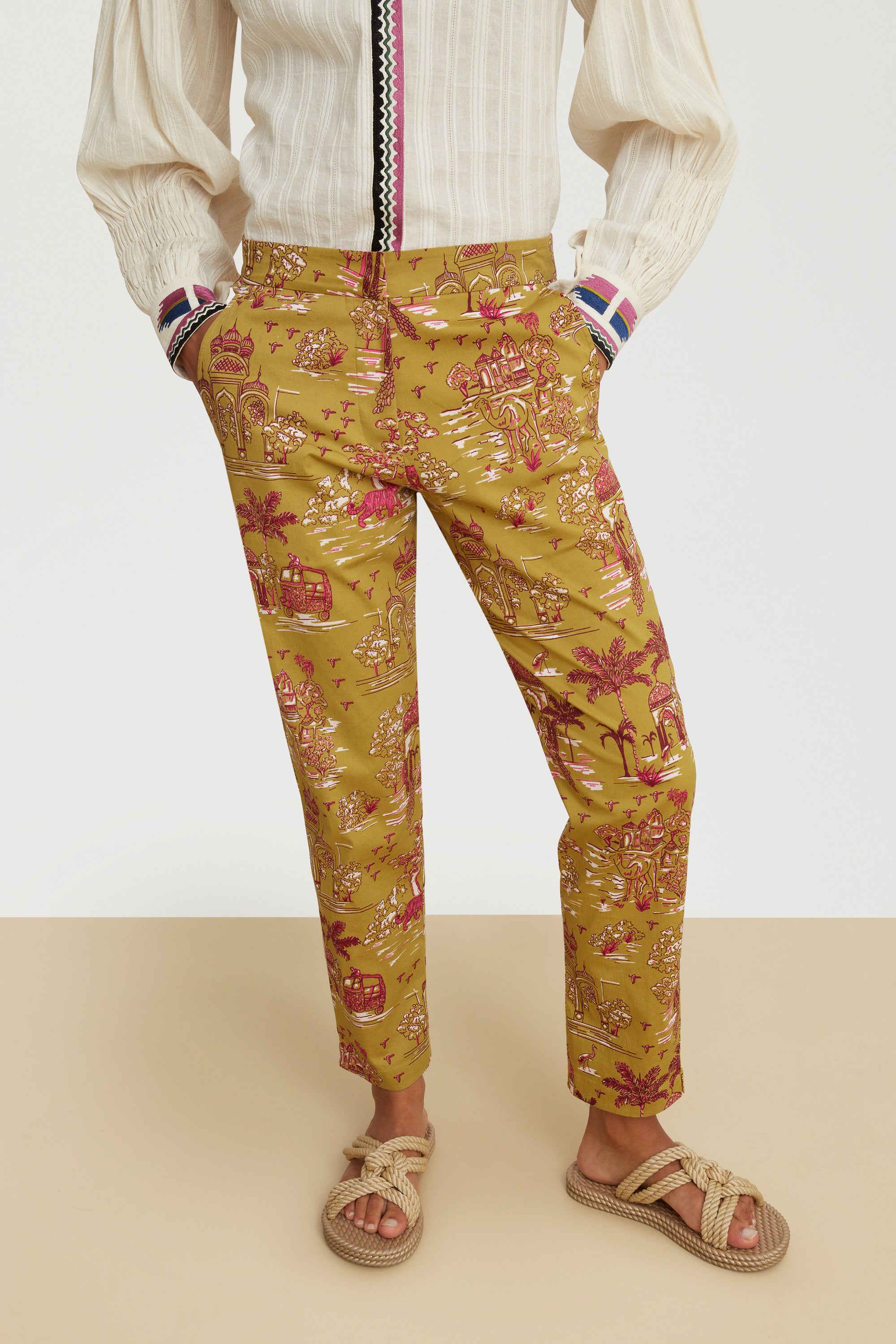 RECO PRIX : 155 // Capri Pant Toile De Jouy Chutney