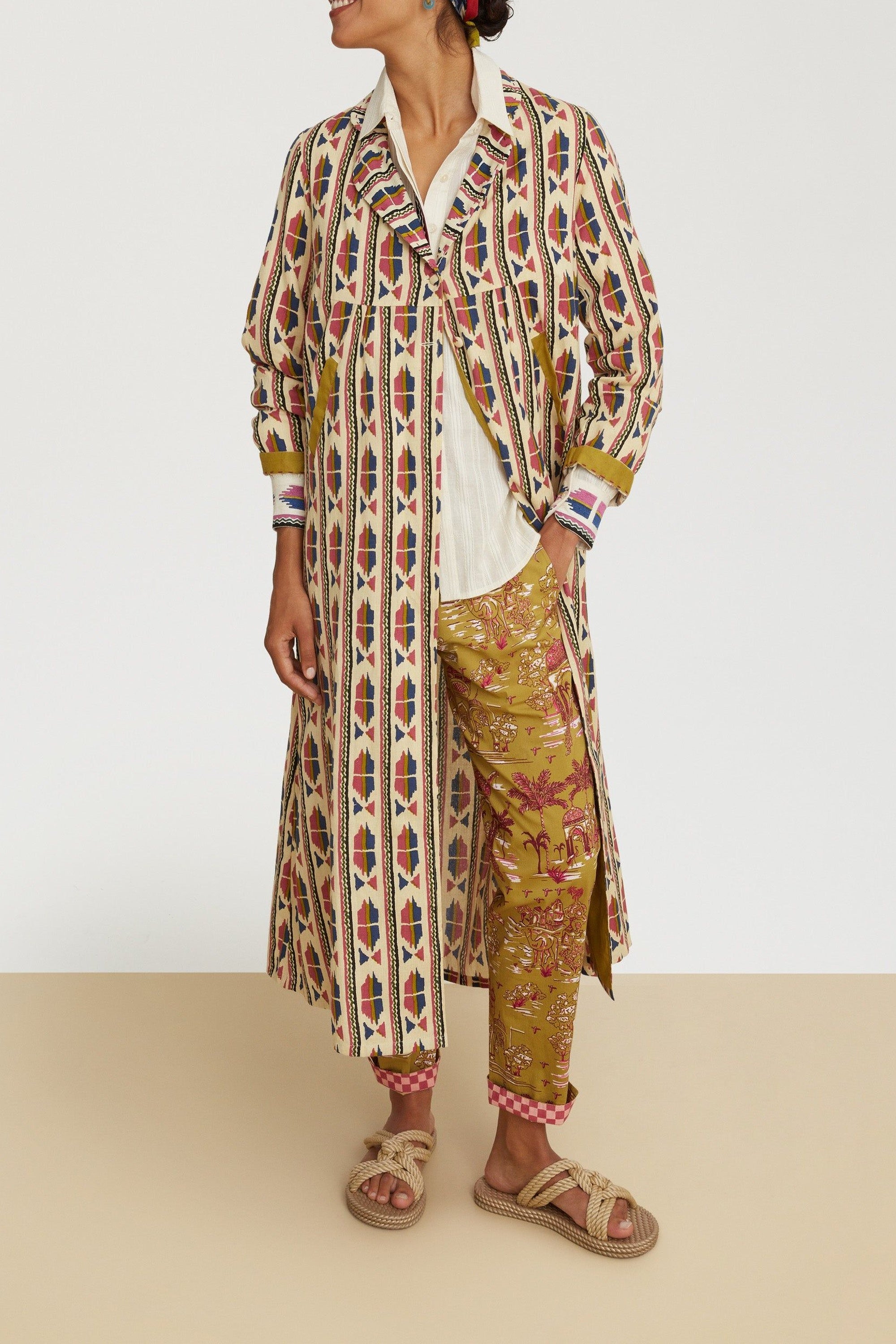 Cotton capri trousers - Neutral